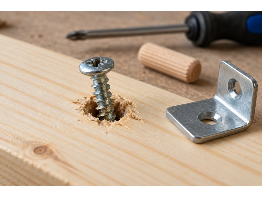 Schraube dreht durch: So reparieren Sie ein ausgeleiertes Schraubenloch - Schraube dreht durch? Schraubenloch im Holz reparieren