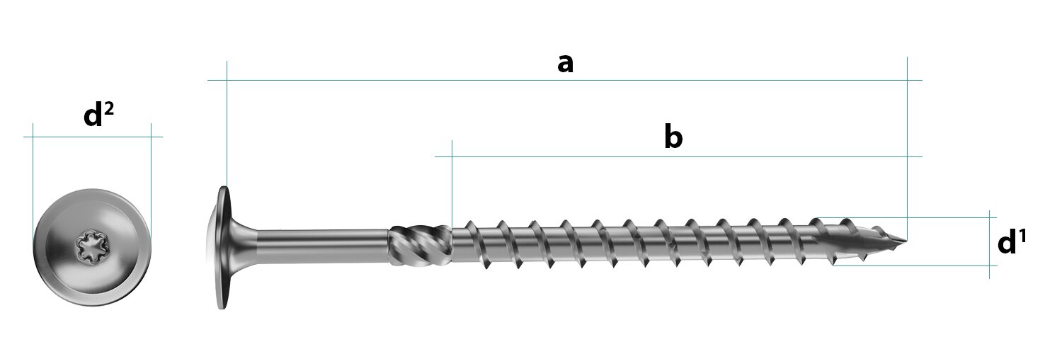 Technische Zeichnung Terrassenschrauben