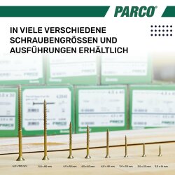 PARCO Spanplattenschrauben 3,0x25mm TX10 VG. gelb-vz. 500 Stück