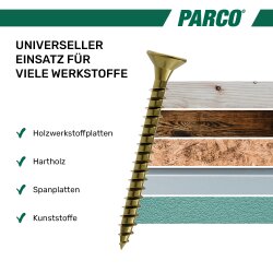 Spanplattenschrauben 4 x 25 mm gelb-verzinkt Vollgewinde Torx 20 - 200 Stück