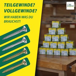 Jet-Fast Universalschrauben 4,5 x 50 mm verzinkt Vollgewinde Torx 20 - 200 Stück