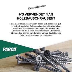 PARCO Holzbauschrauben 8,0x140mm TX40 Teilg. bl.vz. mit ETA Zulassung 50 Stück