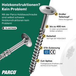 Tellerkopfschrauben verzinkt 6 x 240 mm Torx 30 – 100 Stück