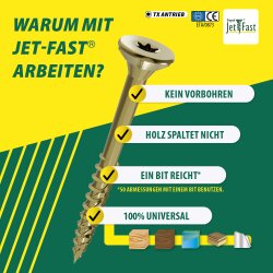 Jet-Fast Universalschrauben 4,5 x 70 mm gelb-verzinkt...