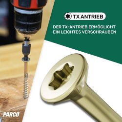 Holzbauschrauben 8 x 240 mm gelb verzinkt Torx 40 – 50 Stück