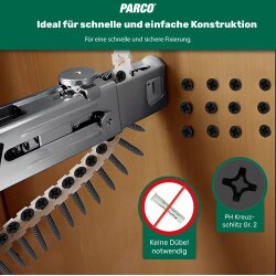 Schnellbauschrauben 3,9 x 35 mm gegurtet mit Feingewinde PH2 - 1000 Stück