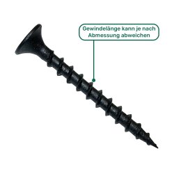 Schnellbauschrauben 3,9 x 25 mm Grobgewinde PH2 - 1000...