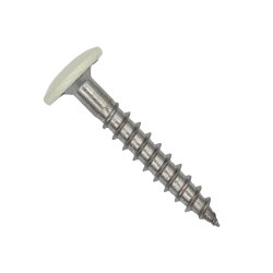 Fassadenschrauben Edelstahl A2 Reinweiß RAL 9010 - 4,8 x 32 mm 100 Stück