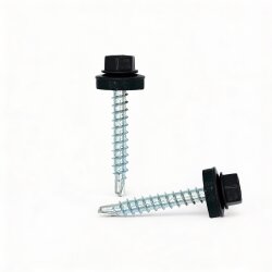 Trapezblechschrauben 4,8 x 20 mm Signalschwarz RAL 9004 - 100 Stück