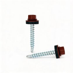 Trapezblechschrauben 4,8 x 35 mm Rotbraun RAL 8012 - 100 Stück