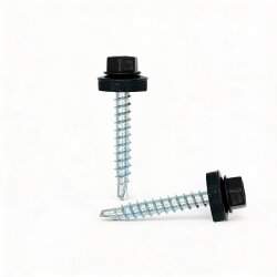 Trapezblechschrauben 4,8 x 35 mm RAL 9005 Tiefschwarz - 100 Stück