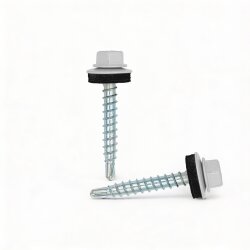 Trapezblechschrauben 4,8 x 35 mm Reinweiß RAL 9010 - 100 Stück