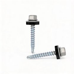 Trapezblechschrauben 4,8 x 60 mm Weißaluminium RAL 9006 - 100 Stück