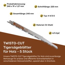 Tigersägeblätter für Holz 240 mm - 5...