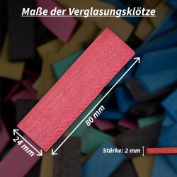 Holz-Verglasungsklötze 80 x 24 x 2 mm (Rot) - 1000 Stück