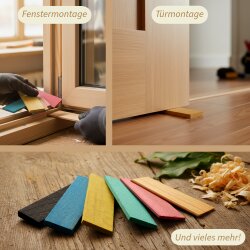 Holz-Verglasungsklötze 80 x 24 x 5 mm (Blau) - 1000 Stück