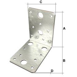 Hoekverbinder 105 x 105 x 90 mm verzinkt – Per Stuk