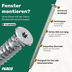 PARCO Fensterrahmenschrauben Typ Universal 7,5x112mm,...