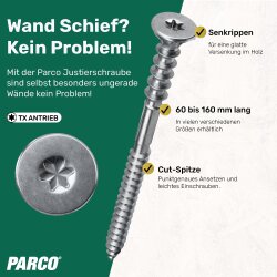 PARCO Justierschrauben 6,0x140mm TX25 vz. 100 Stück