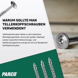 PARCO Tellerkopfschrauben 8,0x340 mm TX40 Teilg. bl.vz. mit ETA Zulassung 50 Stück