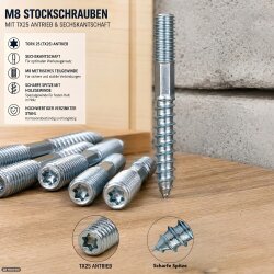 Stockschrauben M8 verzinkt