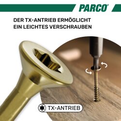 Spanplattenschrauben gelb-verzinkt Torx