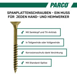 Spanplattenschrauben gelb-verzinkt Torx