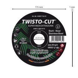 TWISTO-CUT SUPER-INOX Trennscheiben für Edelstahl 115 x 1 x 22 mm