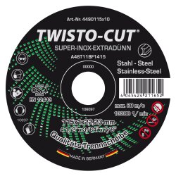 TWISTO-CUT SUPER-INOX Trennscheiben für Edelstahl 115 x 1,0 x 22 mm