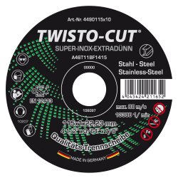 TWISTO-CUT SUPER-INOX Trennscheiben für Edelstahl 125 x 1 x 22 mm