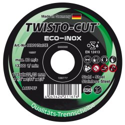 TWISTO-CUT ECO-INOX Trennscheiben f&uuml;r Edelstahl 115...
