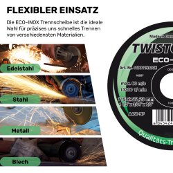 TWISTO-CUT ECO-INOX Trennscheiben für Edelstahl 230 x 1,9 x 22