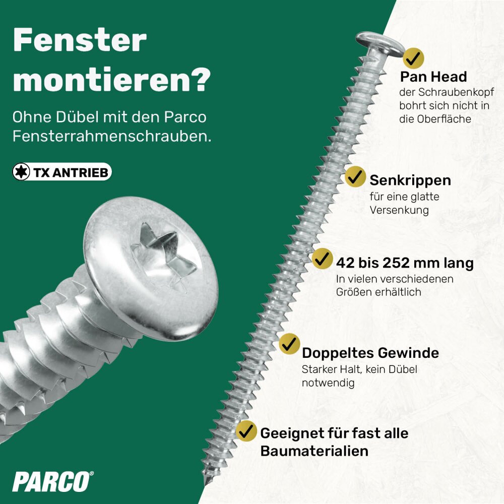 Fensterrahmenschrauben 7 5 Vorbohren