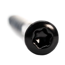 PARCO Fassadenschrauben 4,0 x 60 mm Edelstahl 410 TX20 100 Stück mit Schwarzer Kopflackierung