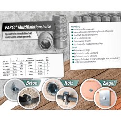 Multifunktionshülsen M6 - 50 Stück