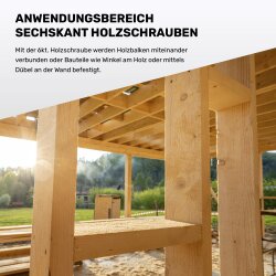 Sechskant Holzschrauben 6 x 100 mm verzinkt DIN 571 - 100 Stück