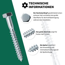 Holzgewinde Sechskantkopf Schraube für Holzarbeiten