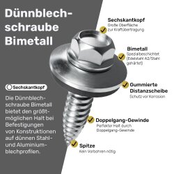 Solarschraube BlechschraubeBohrschraube Schraube für Blech Sebstbohrspitze Dichtung