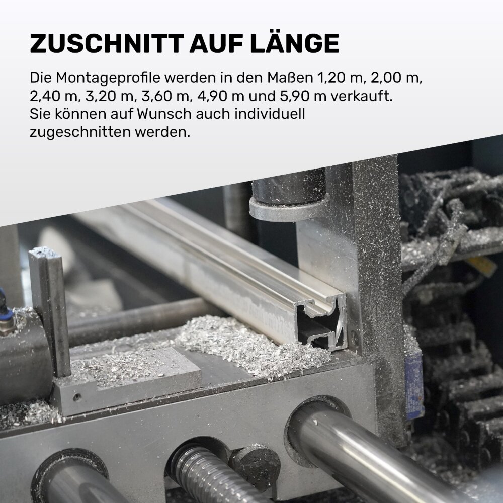 PV-Montageschiene 40x40mm, M8 - M10, Hochwertiges Aluminium - Schiene PV-Montageschiene 40x40mm, M8 - M10, Hochwertiges Aluminium - Schiene