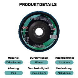 Fächerschleifscheibe 125 mm