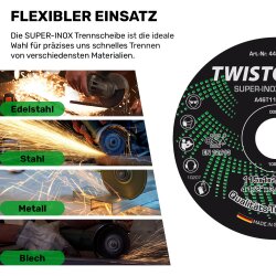 TWISTO-CUT SUPER-INOX Trennscheiben für Edelstahl & Metall 125 x 1 x 22 mm - 100 Stück