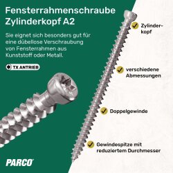 Fensterrahmenschrauben Zylinderkopf