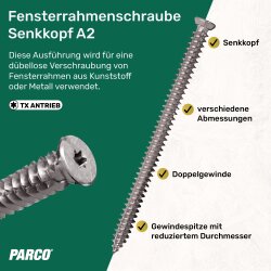 Fensterrahmenschrauben Senkkopf