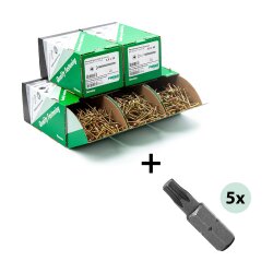 Spanplattenschrauben Sortiment 1400 Stück inkl. TX-Bits