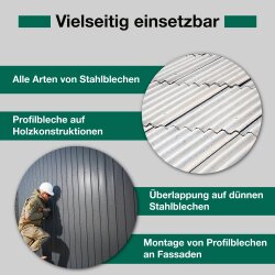 Trapezblechschrauben 4,8 x 35 mm RAL 7016 Anthrazitgrau – Umkarton 24 × 100 Stück