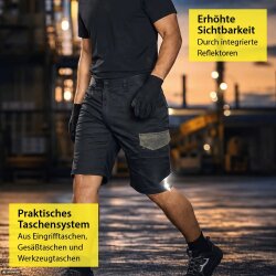 Jet-Fast Workwear Arbeitshose kurz schwarz/grau