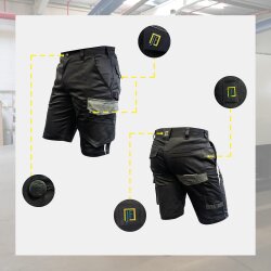 Jet-Fast Workwear Arbeitshose kurz schwarz/grau