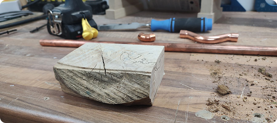 abgeschliffene Baumkante