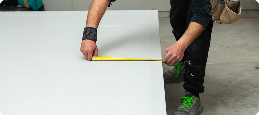 Rigipsplatten markieren