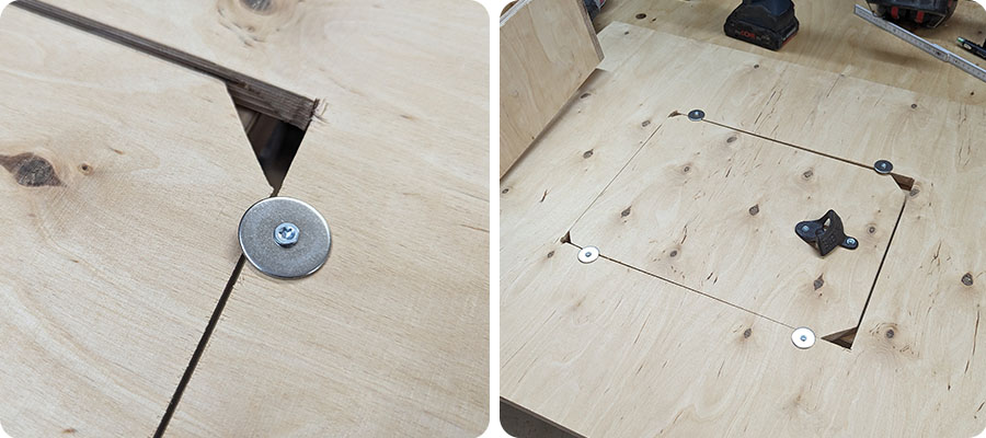 Halterungen für die Klappe anbringen